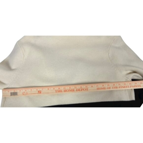 NWT Talbots Cardigan Sweater PXL Long Wool Blend Open Cream Black Colorblock - Picture 5 of 7